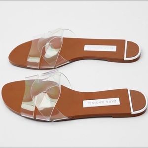 Vinyl flat sandals